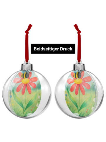 Mr. & Mrs. Panda Plastik-Weihnachtskugel Hummel Blume Design ohn... in Weiß