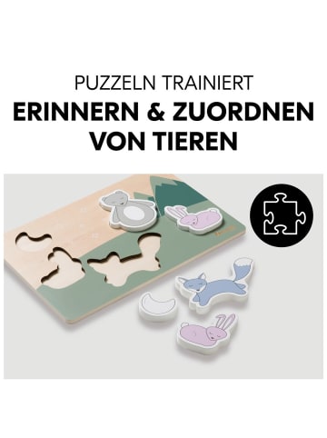 Hauck Holz Steckpuzzle für Baby (ab 1 Jahr) - Forest in bunt