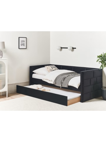 Beliani Tagesbett CHAVONNE  II in Schwarz - (W) 99 x (H) 80 x (L) 218 cm