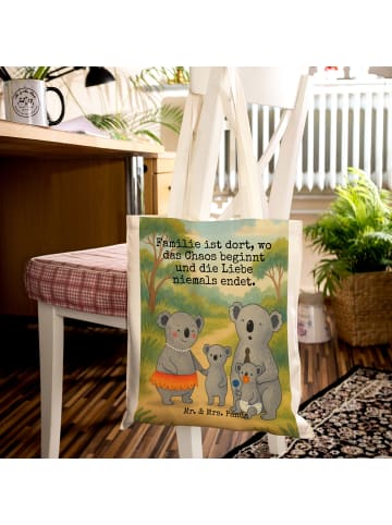 Mr. & Mrs. Panda Tragetasche Koala Familie Design mit Spruch in Weiß