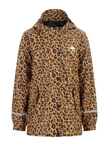 Schmuddelwedda Mädchen Regenjacke in Schwarz Beige Leo