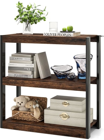 COSTWAY Standregal 3 Ebenen 90 x 39,5 x 90 cm in Braun