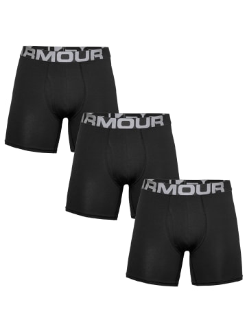 Under Armour Boxershorts Charged Cotton 6in 3 Pack in schwarz