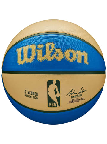 Wilson Wilson NBA Team City Edition Milwaukee Bucks Ball in Blau