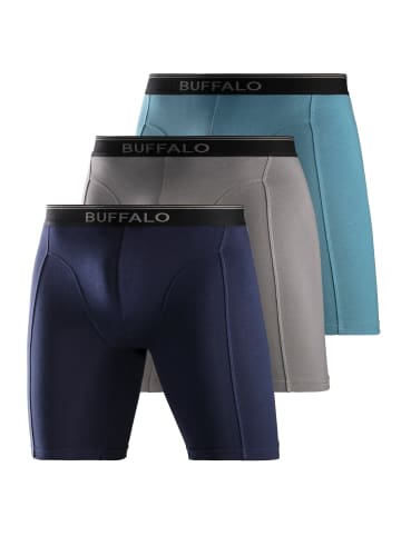Buffalo Langer Boxer in aquablau, grau, navy