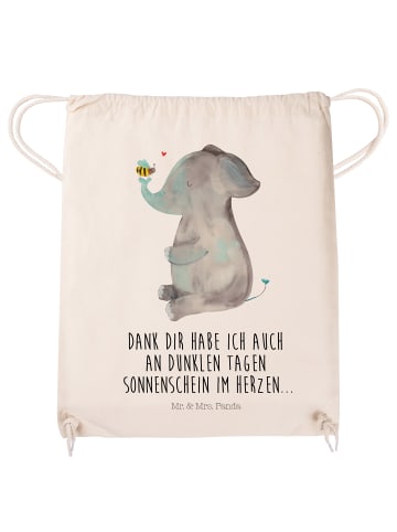 Mr. & Mrs. Panda Baumwollbeutel Elefant Biene mit Spruch in Creme