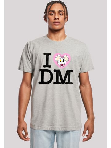 F4NT4STIC T-Shirt Danger Mouse I Love DM in grau meliert