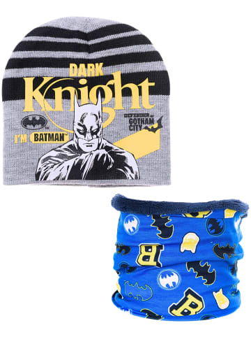 Batman 2-tlg. Winter Set: Batman Wintermütze & Schal in Grau