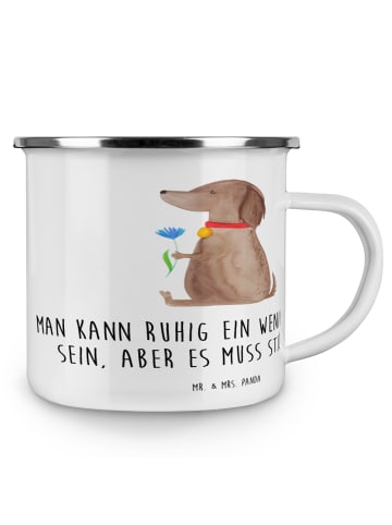 Mr. & Mrs. Panda Teetasse Hund Blume mit Spruch in Weiß