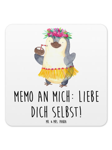 Mr. & Mrs. Panda Untersetzer Pinguin Kokosnuss mit Spruch in Weiß
