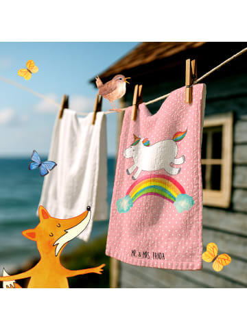 Mr. & Mrs. Panda gäste wc handtuch Einhorn Regenbogen ohne Spruch in Rot Pastell