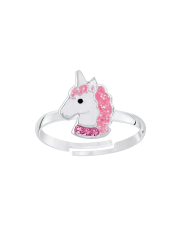 schmuck23 Ring 925 Silber Einhorn in Pink