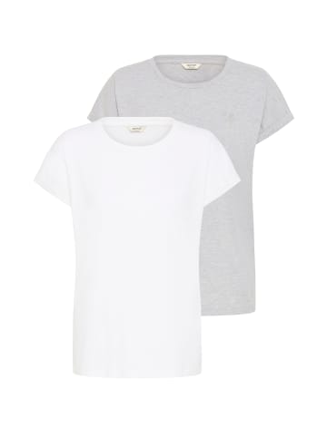 Oxmo Rundhalsshirt OXCoda 2er-Pack in Weiß