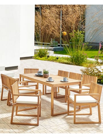 Beliani 8er-Set Esszimmerstuhl SASSARI II in Braun/Weiß