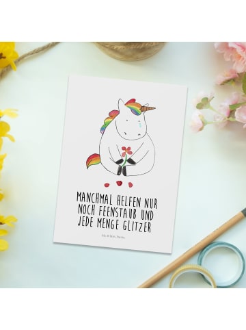 Mr. & Mrs. Panda Wanddeko Einhorn Traurig mit Spruch in Weiß