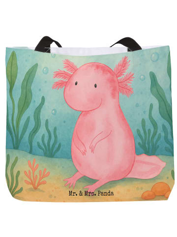 Mr. & Mrs. Panda Tote Bag Axolotl Niedlich Design ohne Spruch in Weiß