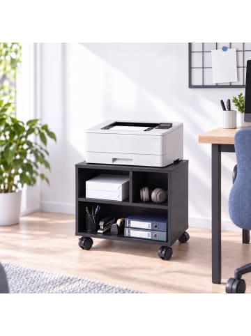 relaxdays Druckerständer in Schwarz - (B)30 x (H)35 x (T)40 cm