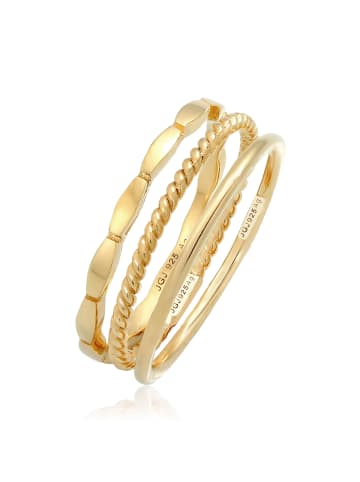 Elli Ring 925 Sterling Silber Geo, Ring Set, Twisted in Gold