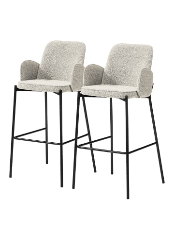 home24 Barstuhl Dowrie 2er-Set in Grau