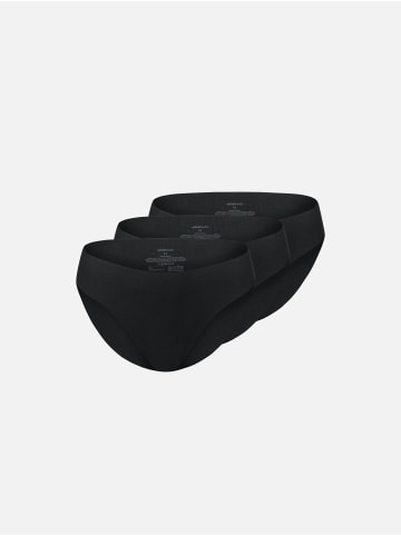 Erlich Textil  3er Pack Casual Cotton Slip aus Bio-Baumwolle - nahtlose Kanten in schwarz