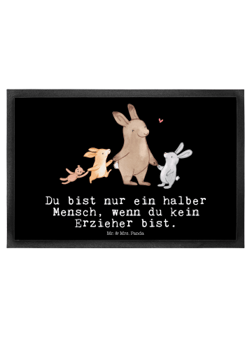 Mr. & Mrs. Panda Fußmatte Erzieher Herz mit Spruch in Schwarz