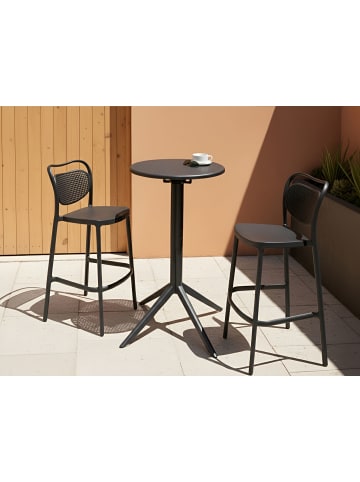 Beliani Stehtisch LEGRENA in Schwarz - (W) 60 x (H) 111 x (L) 60 cm