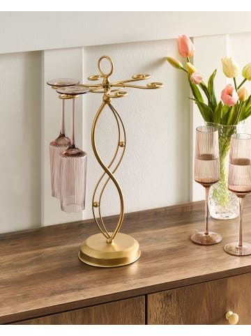 Beliani Weinglasregal LIMERICK in Gold - (W) 26 x (H) 43 x (L) 26 cm