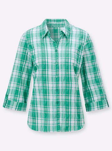 WITT WEIDEN Karo-Bluse in smaragd-weiß-kariert