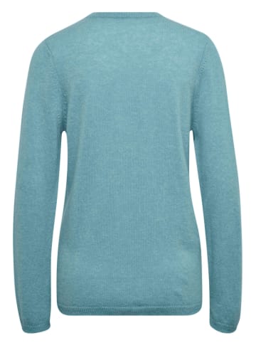 GOLDNER Eleganter Herbstcardigan mit Rundhals in aqua