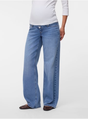 Vero Moda Umstandsjeans mit weitem Bein in Light Blue Denim