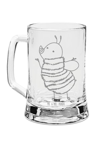 Mr. & Mrs. Panda Gravur Bierkrug Hummel flauschig ohne Spruch in Transparent