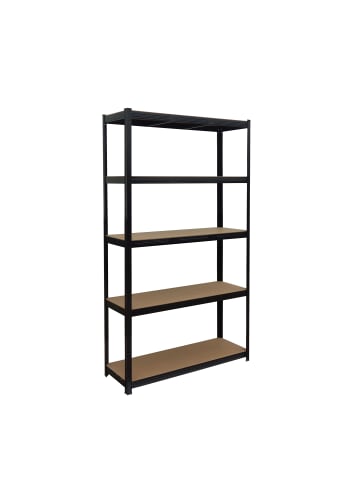 relaxdays Schwerlastregal in Schwarz/ Braun - (B)120 x (H)200 x (T)60 cm