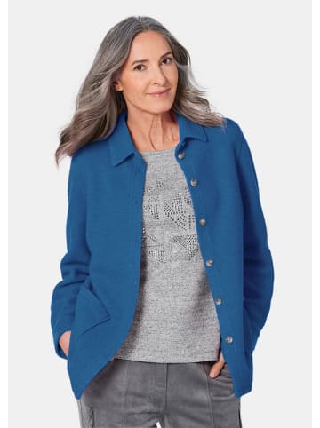 GOLDNER Lässige Wolljacke mit Hemdkragen in atlantikblau