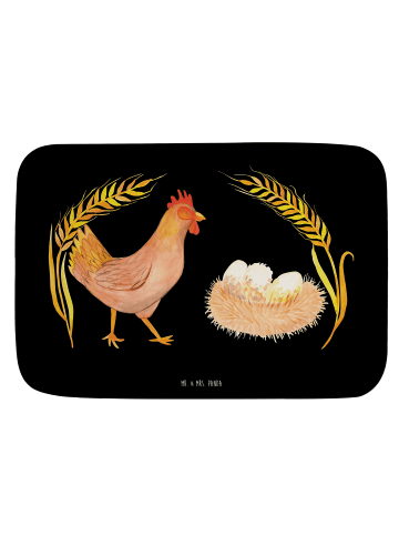Mr. & Mrs. Panda Badematte Huhn Stolz ohne Spruch in Schwarz