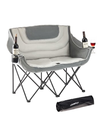 relaxdays Camping Bank in Grau