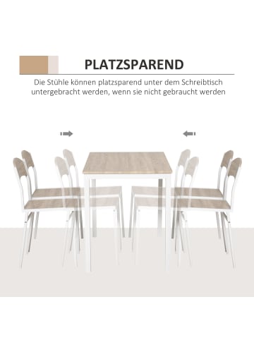 HOMCOM Essgruppe-100L x 63B x 76,5H cm-Hellgrau