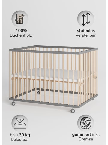 Sämann Sämann Laufgitter mit Schlupfsprossen - grau/natur - Premium Kollektion
