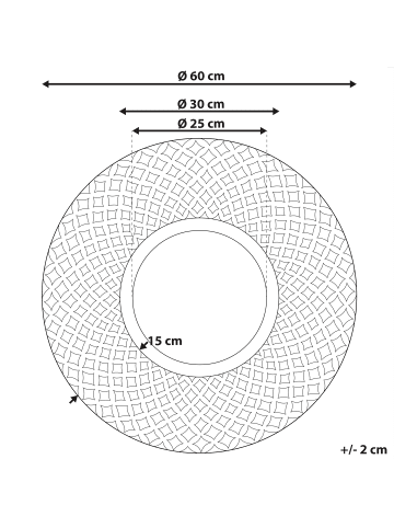 Beliani Dekospiegel POMARO in Braun/Weiß - (W) 60 x (H) 60 x (L) 2 cm
