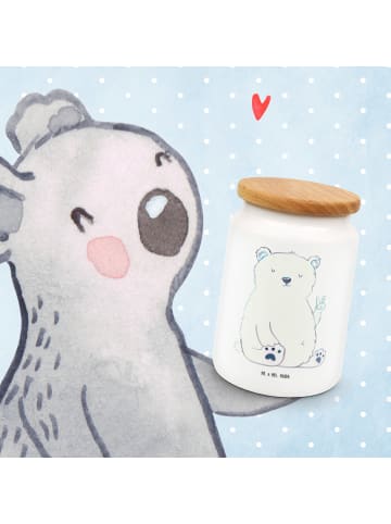 Mr. & Mrs. Panda Teedose Eisbär Faul ohne Spruch in Weiß