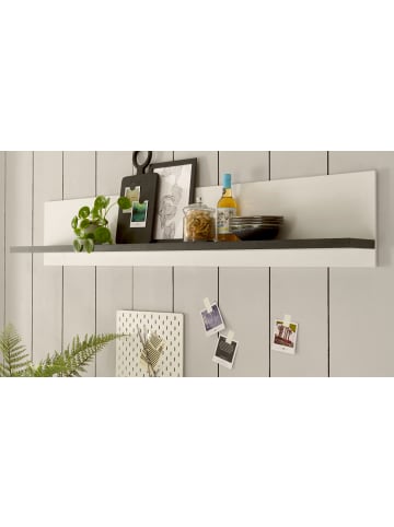 Furn.Design Küchenregal weiß Pinie, anthrazit Landhaus, Küche Wandregal 160 x 30 cm