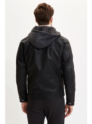 DeFacto Lederimitatjacke SLIM FIT in Schwarz