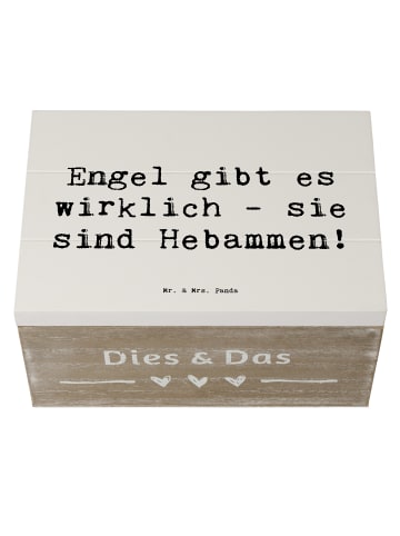 Mr. & Mrs. Panda Aufbewahrungsbox Spruch Hebamme Engel mit Spruch in Weiß