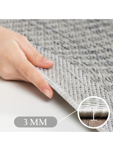 KADIMA DESIGN Teppich Outdoor Waschbar Einfarbig DAFNE Strapazierfähig OEKO-TEX in Grau