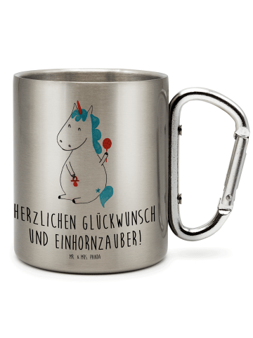 Mr. & Mrs. Panda Thermobecher Einhorn Baby mit Spruch in Silber