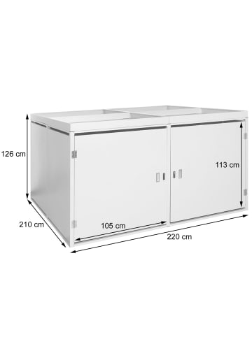 MCW 4er-Fahrradgarage mit Pflanzkasten MCW-L56b, Anthrazit