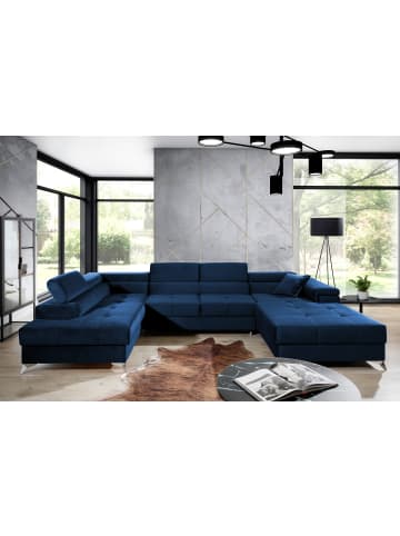 MF Design Eduard Recamiere Links in Navyblau -  (L) 205 x (B) 337 x (H) 88 cm