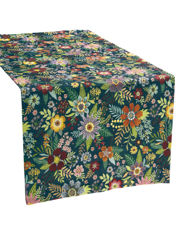 Erwin Müller Jacquard, Baumwollmischung, Gewebt Tischläufer in blau-bunt