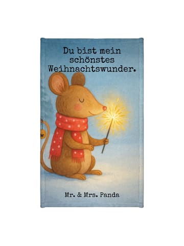 Mr. & Mrs. Panda Handtuch Maus Weihnachten Design mit Spruch in Weiß