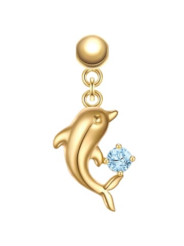 Glanzstücke München Charm Delfin aus Sterling Silber in gelbgold