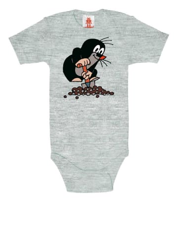 Logoshirt Baby-Body DER KLEINE MAULWURF - Print in grau-meliert